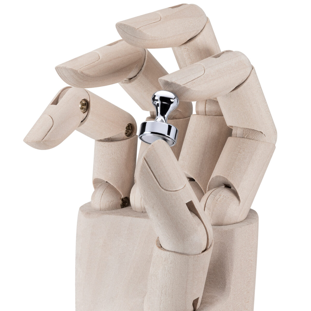 Magnesy neodymowe biurowe, na tablicę, lodówkę 12×16 mm, srebrne – 12 szt.