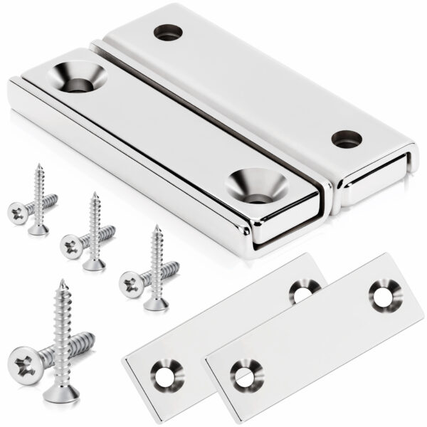 Magnes neodymowy płytkowy z otworami pod wkręt 40×13,5×5 mm z podkładkami – 2 szt.