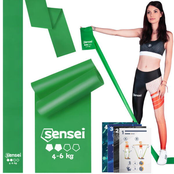 Taśma do ćwiczeń, Rehabilitacji, Jogi, Długa Guma Oporowa 2 m, Siła 4-6 kg