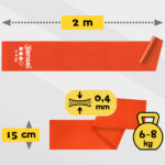 Taśma do ćwiczeń, Rehabilitacji, Jogi, Długa Guma Oporowa 2 m, Siła 6-8 kg