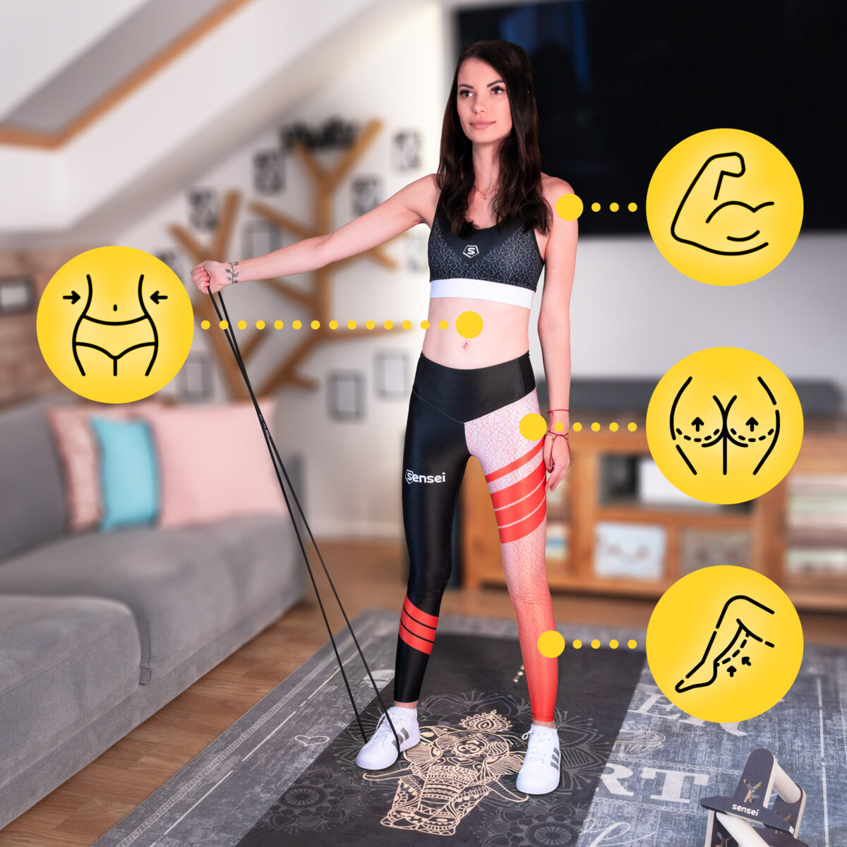 Guma oporowa do ćwiczeń Sensei Power Band 1-8 kg