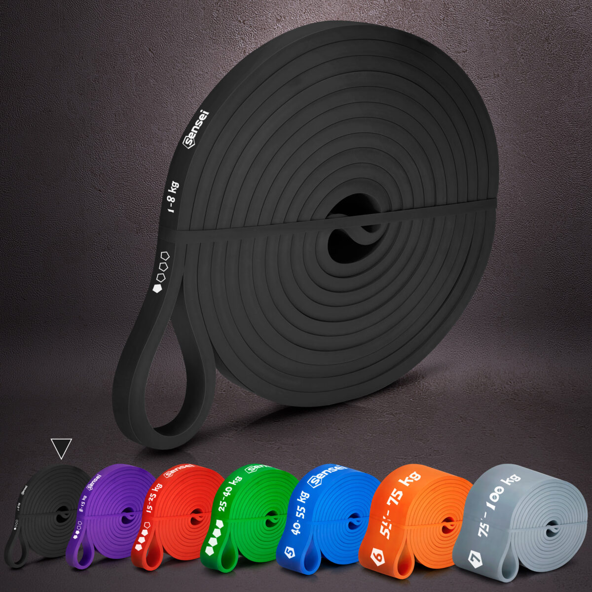 Guma oporowa do ćwiczeń Sensei Power Band 1-8 kg