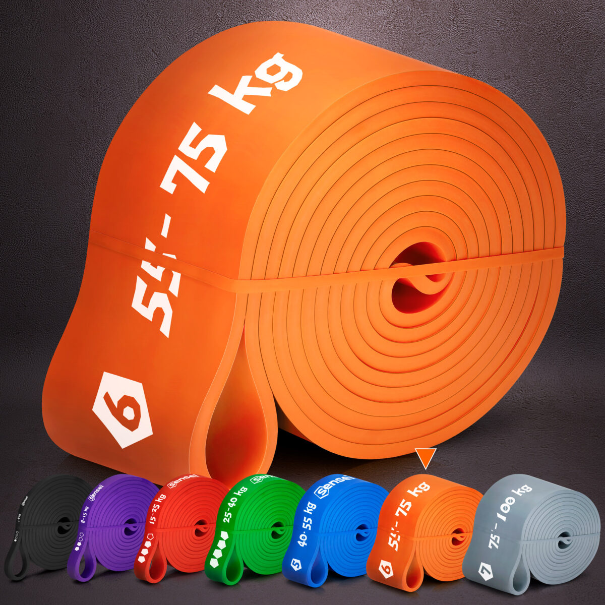 Guma oporowa do ćwiczeń Sensei Power Band 55-75 kg