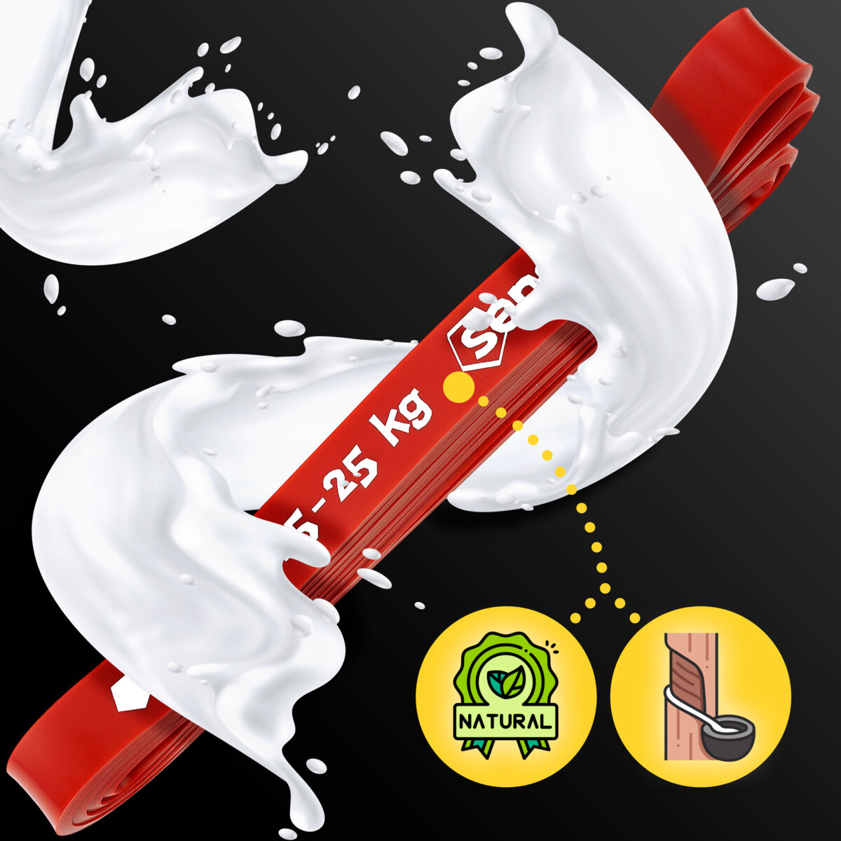 Zestaw 3 gum do ćwiczeń Sensei Power Bands – 1-35 kg + Uchwyt