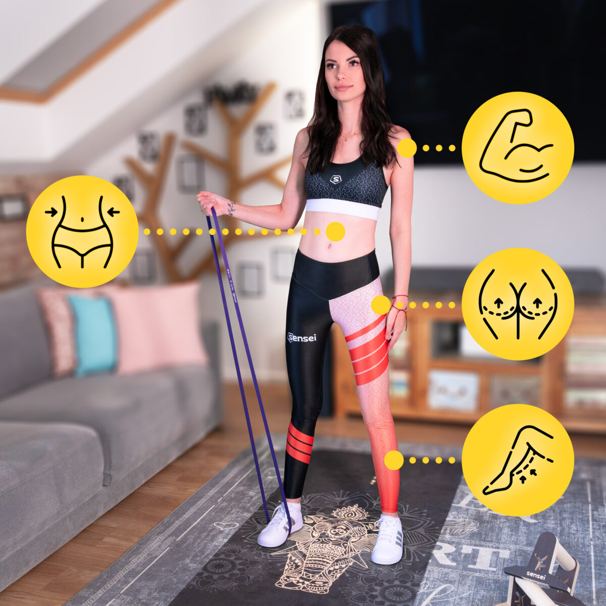 Zestaw 4 gum do ćwiczeń Sensei Power Bands – 1-40 kg Zestaw 4 gum do ćwiczeń Sensei Power Bands – 1-40 kg