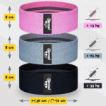 Zestaw 3 Gum Materiałowych do Ćwiczeń Sensei Hip Bands 1-35 kg