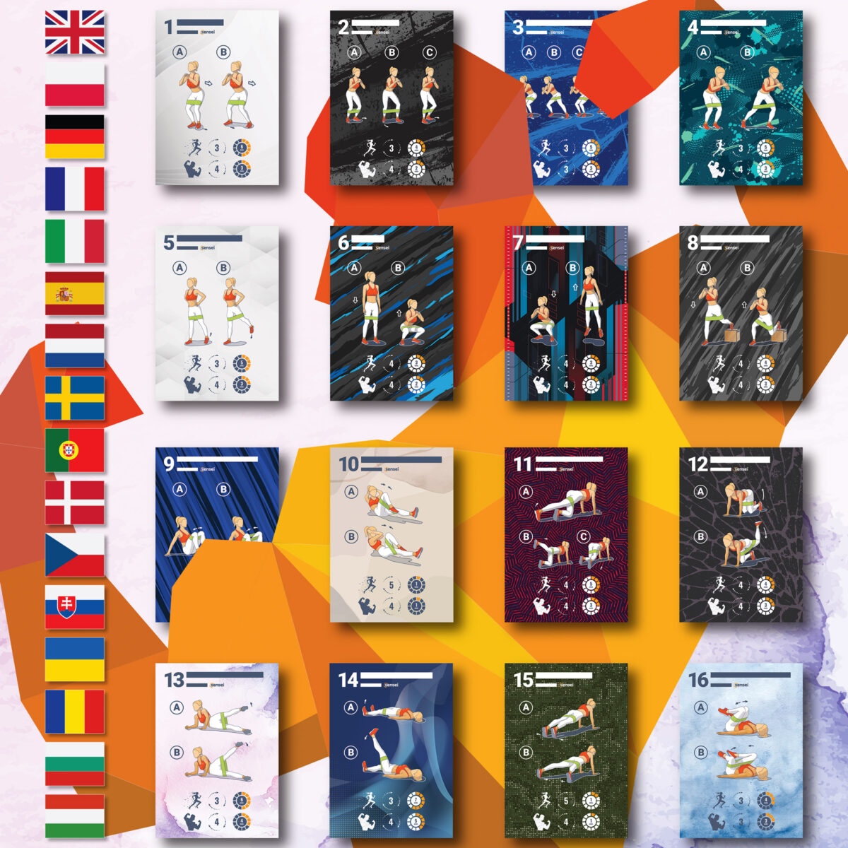 Zestaw 3 Gum Materiałowych do Ćwiczeń Sensei Hip Bands 1-35 kg