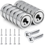 Magnes neodymowy pierścieniowy w obudowie stalowej z otworem pod wkręt 16×5 mm